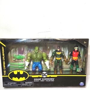 DC Swamp Showdown Action Figure Set - Batman, Robin, Killer Croc 1st Edition